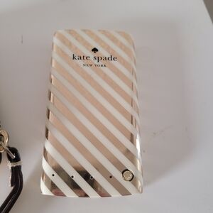 Kate Spade Gold and Cream Striped Charger